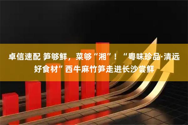 卓信速配 笋够鲜，菜够“湘”！“粤味珍品·清远好食材”西牛麻竹笋走进长沙尝鲜